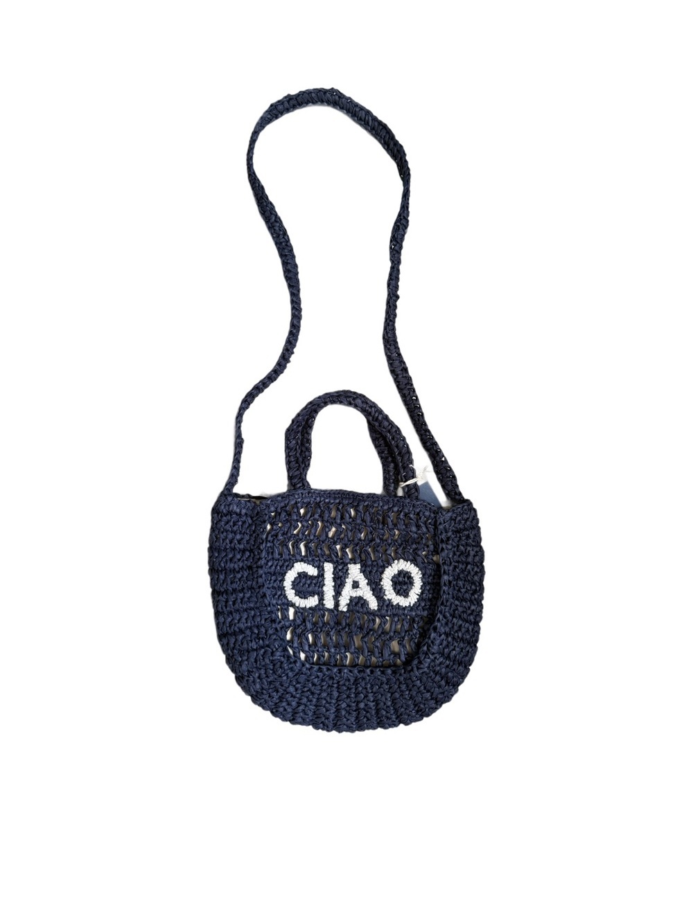 Navy 'CIAO' Woven Crossbody Tote - Women NWT